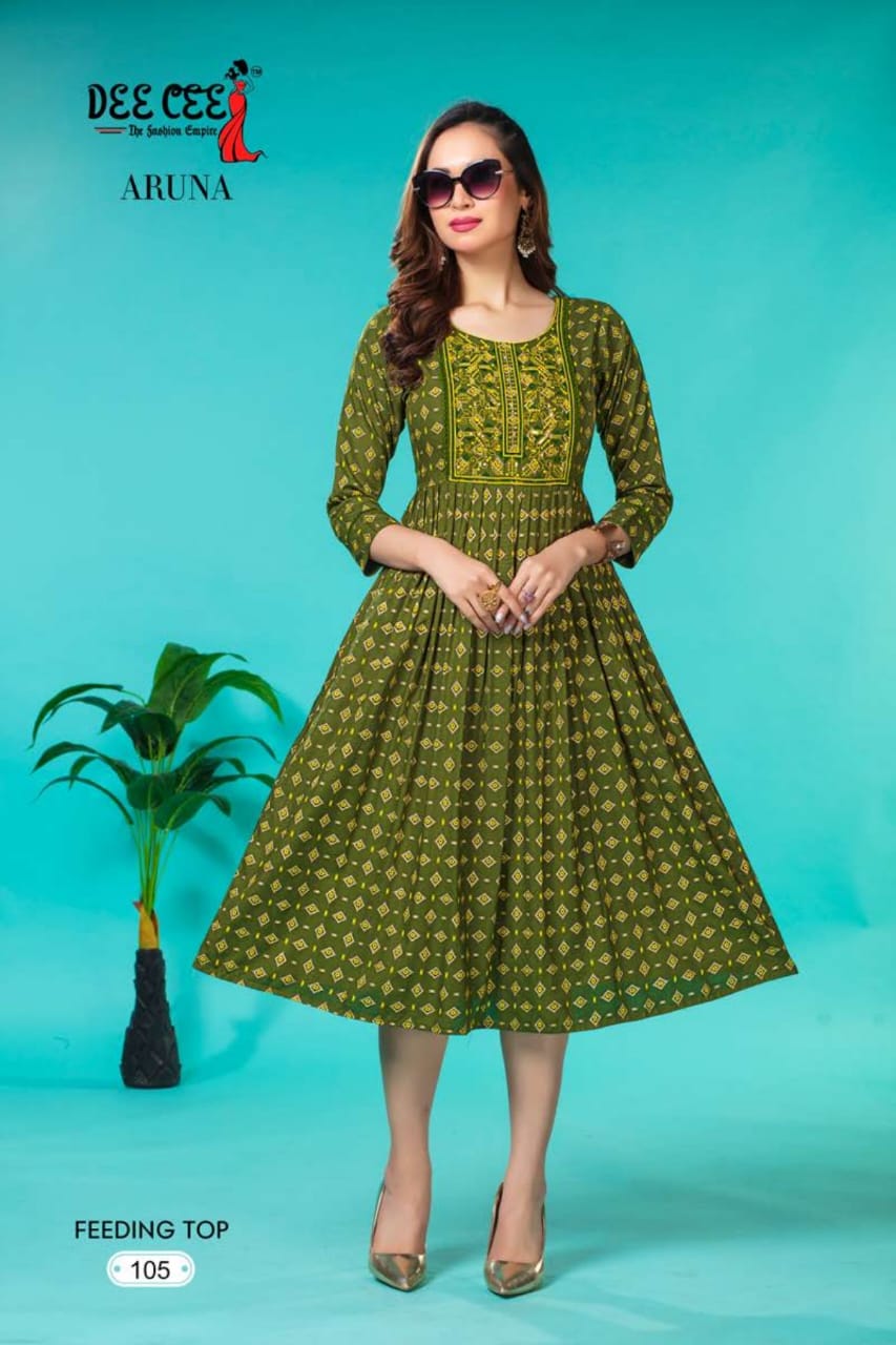 Aruna By Deecee Feeding Rayon Printed Kurtis Catalog